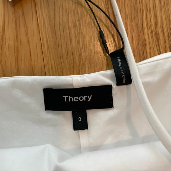 NWT Theory Ayleen T Off Shoulder White Ruffle Blouse Size 0 - Picture 3 of 6